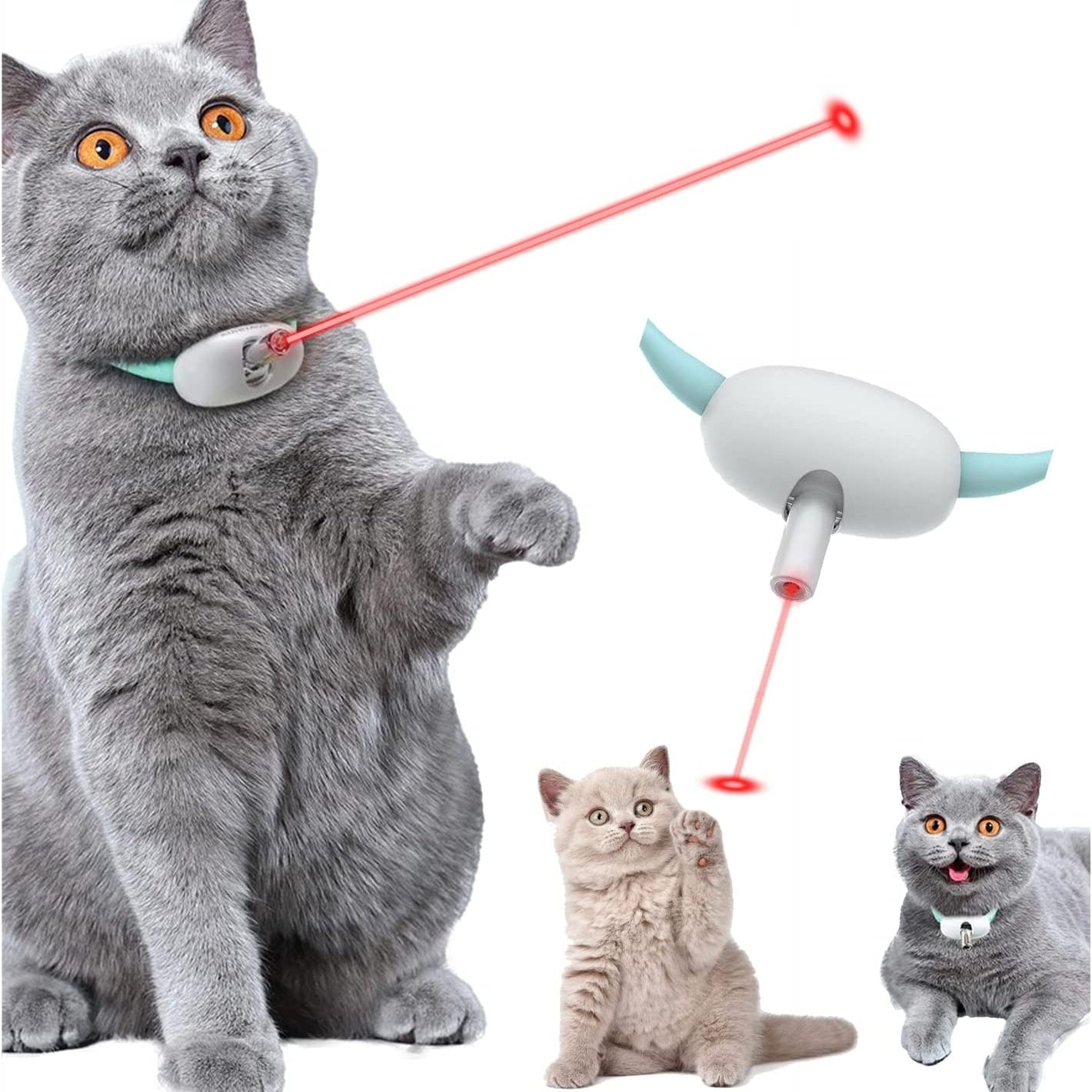 Unleash the Fun with the Automatic Cat Toy Smart Laser Teasing Cat Collar
